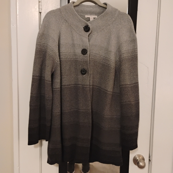 JM Collection Ombre Mock Neck Cardigan 2X - Picture 14 of 15